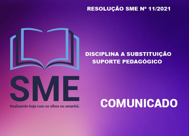 RESOLUO SME N 11 - DISPE SOBRE AS SUBSTITUIES - SUPORTE PEDAGGICO