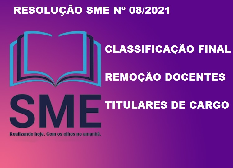 CLASSIFICAO FINAL - PROCESSO DE REMOO PARA DOCENTES TITULARES DE CARGO PARA O ANO LETIVO DE 2022