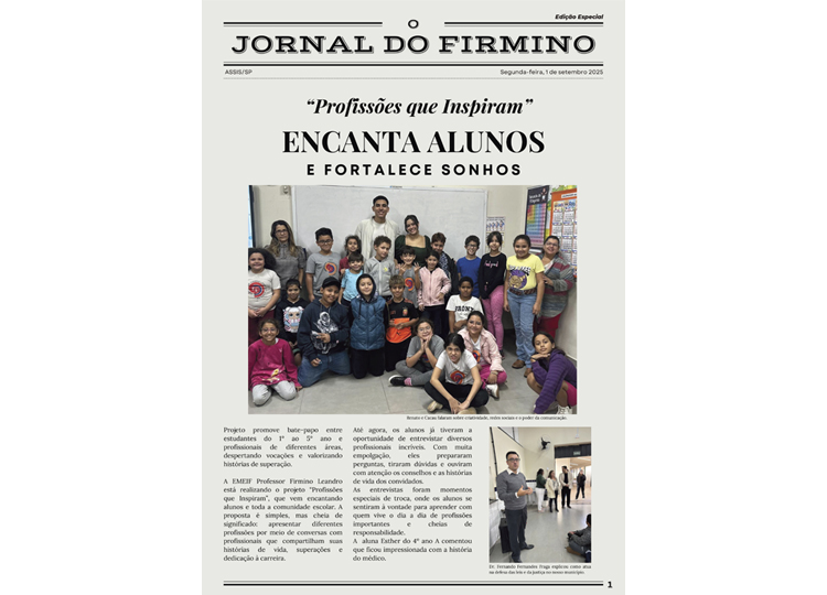 Extra, extra! Saiu do forno a primeira edio do Jornal da EMEF Professor Firmino Leandro!