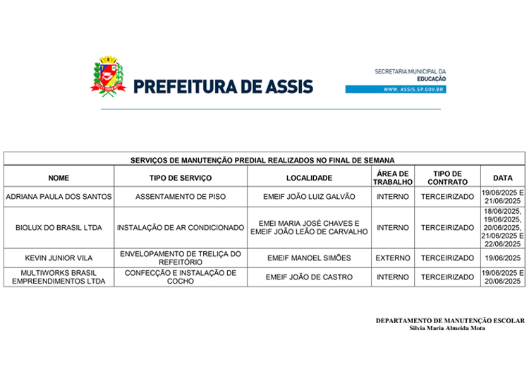 🛠️ Final de semana  tempo de cuidar das escolas!
